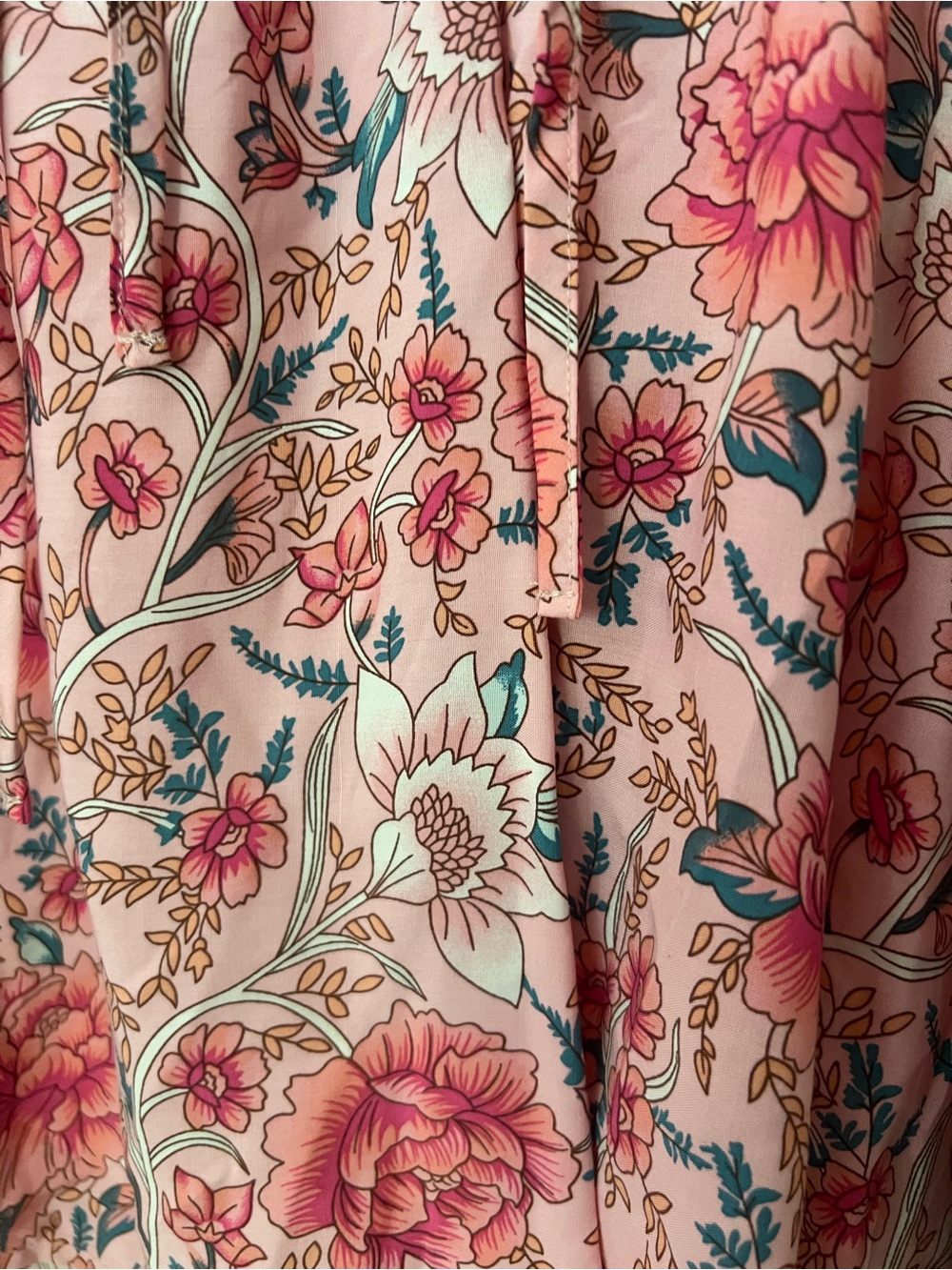 Pink Floral V-Neck Boho Blouse - Picture 3 of 7